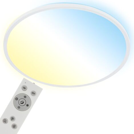 Plafonnier LED ultra-plat Backlight dimmable télécommande blanc 31W Briloner