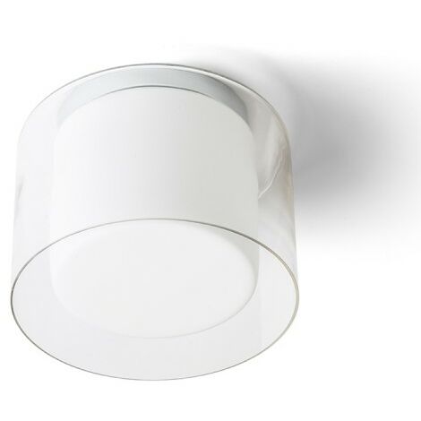 Plafonnier LED VENICE 23 verre transparent/verre opale/chrome 230V E27 20W IP44