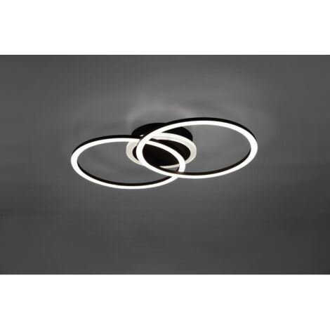 Plafonnier Led Venida Double Cercle Noir 25w Dimmable L50 cm Trio Lighting