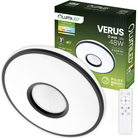 Plafonnier LED VERUS 48W CCT blanc rond 40cm + télécommande LUMILED