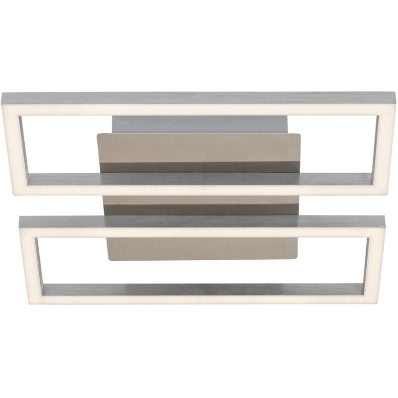 Plafonnier led Briloner leuchten frame, 16 w, 1400 lm, IP20, nickel mat, métal-plastique, intensité lumineuse variable, 28 x 23,8 x 6 cm