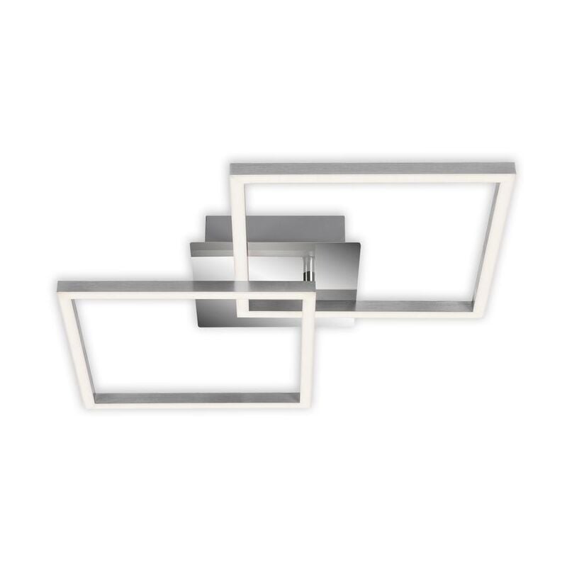 Plafonnier LED BRILONER LEUCHTEN FRAME, 24 W, 2300 lm, IP20, chrome-alu, métal-plastique, intensité lumineuse variable, 62 x 36,8 x 7,3 cm