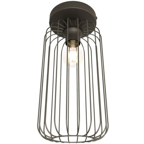 Plafonnier loft BARN noir filaire métal E27 Emibig