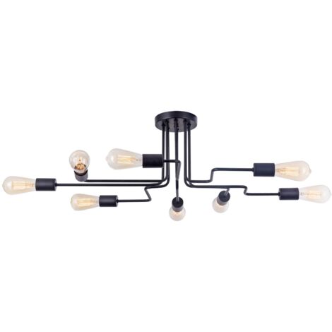 Plafonnier loft Maytoni Gilbert métal noir 87cm 8xE27