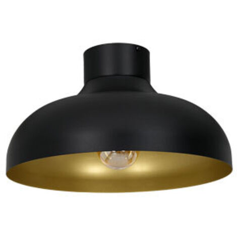 Plafonnier loft noir intérieur or Basca E27 15W Luminex