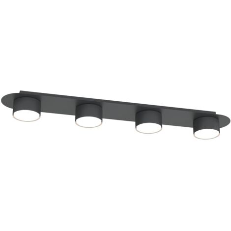 Plafonnier loft noir linéaire 4xGX53 12W Diaz Emibig