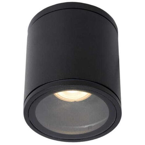 Plafonnier Lucide Aven noir alu GU10 IP65 50W 9cm