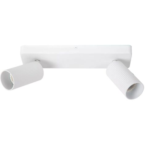 Plafonnier Lucide Clubs blanc alu 2 spots GU10 40W