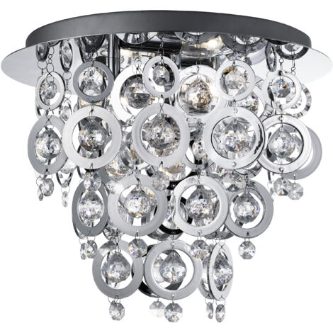 Plafonnier luminaire chrome cuisine hall bureau salon salle à manger chambre éclairage