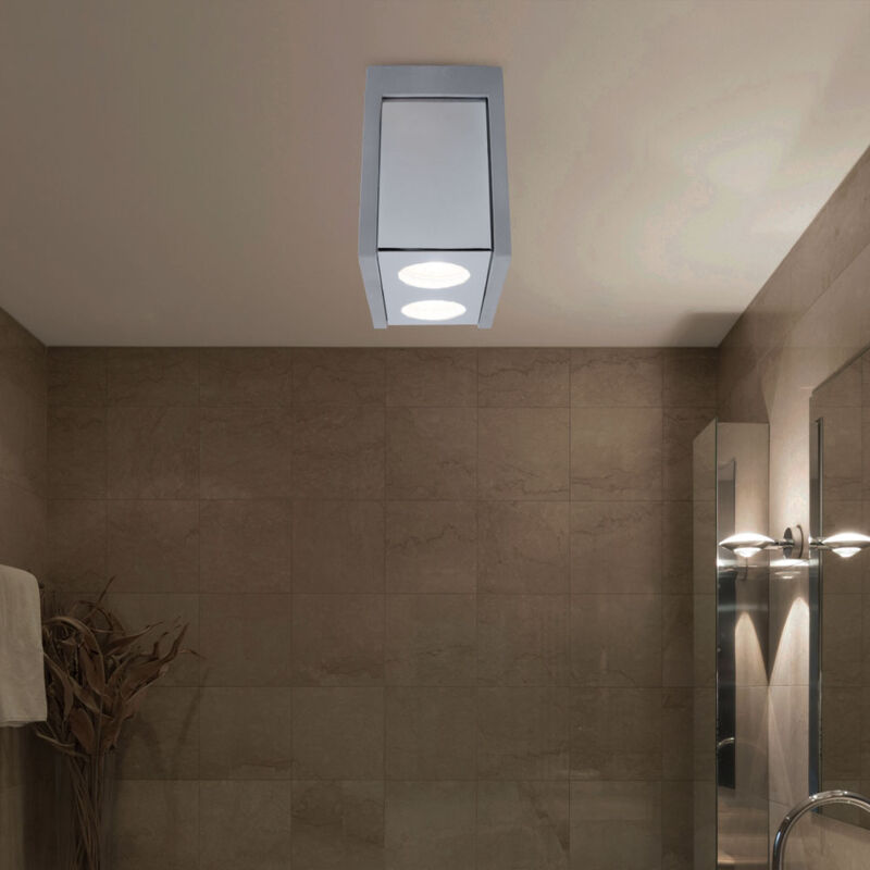 Globo Lighting - Plafonnier, luminaire de couloir, plafonnier, lampe de chambre, luminaire de salon, lampe de cuisine, métal gris béton, GU10 2