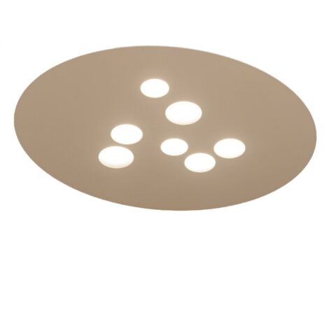Plafonnier Luna en métal gris tourterelle 72,5x60cm, 7 lumières GX53 max 7x8W, design rond moderne, ampoules non fournies