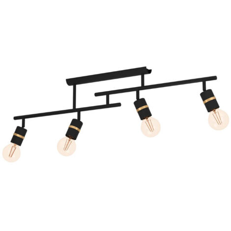 Plafonnier lurone E27 4x10w l: 100cm b: 5cm h: 27cm moussable