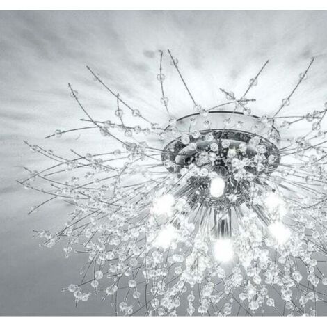 Plafonnier Lustres en Cristal. 6 Lumières G9 Luminaire Plafonnier en Cristal. Lustre Feu D'artifice K9 Cristaux. Chambre (Ampoule non incluse)