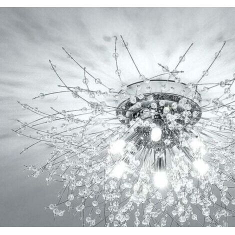 Plafonnier Lustres en Cristal, 6 Lumières G9 Luminaire Plafonnier en Cristal, Lustre Feu D'artifice K9 Cristaux, Chambre (Ampoule non incluse)