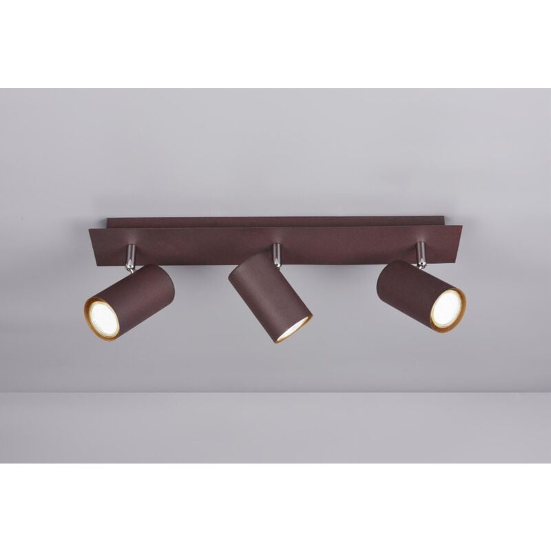 Trio Lighting - Marley bar 3 spots rust metal cylinders l. 48cm 802400324