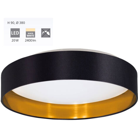 Plafonnier Maserlo 38 cm - Blanc|Noir|Or