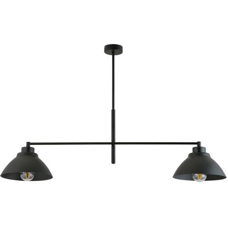 Plafonnier Maverick 2 lumières noir Emibig E27 métal