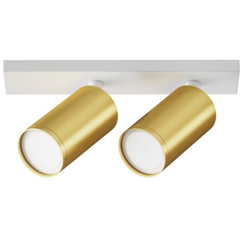 Plafonnier Maytoni Focus S blanc/or 2 spots GU10 grad.