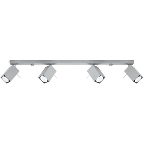 Plafonnier MERIDA 4 spots GU10 gris/chrome Sollux 80cm