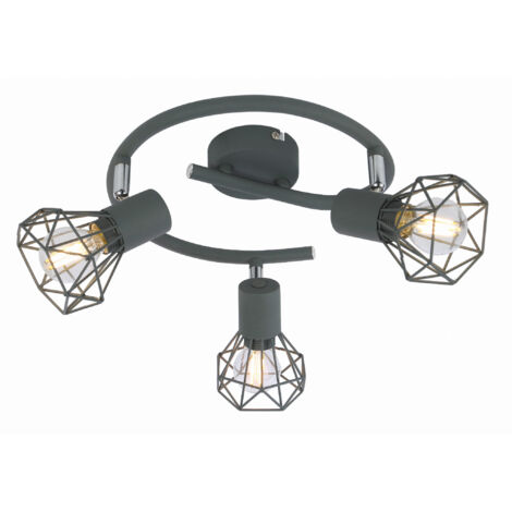 Plafonnier métal Candellux Verve gris 3xE14 Ø43cm IP20