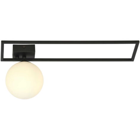 Plafonnier métal Emibig IMAGO noir/opal 1xE14 dimmable