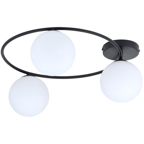 Plafonnier métal Emibig Sopra 3 feux 3xE14 noir/blanc