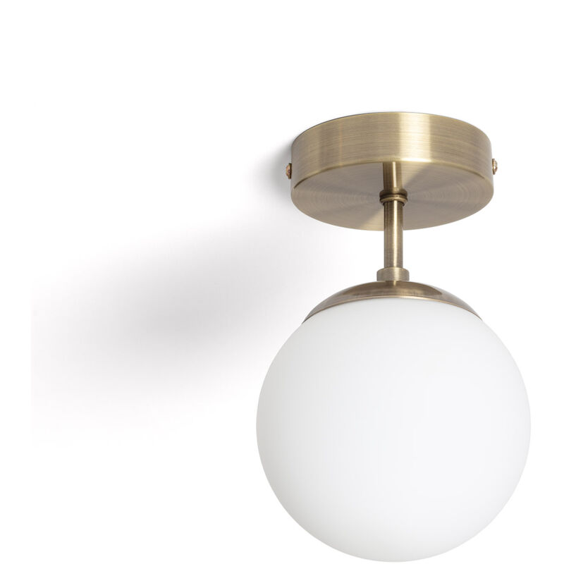 Plafonnier Métal et Verre Evie Blanc