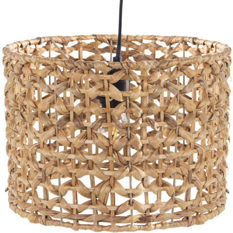 Plafonnier Métal/Osier +91197, 1Xe27 Max40W Non Inclus °31X21 Cm, Câble:80 Cm