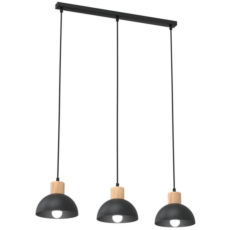 Plafonnier Seco, Métal, Plastique, Noir, 60x18x140 cm