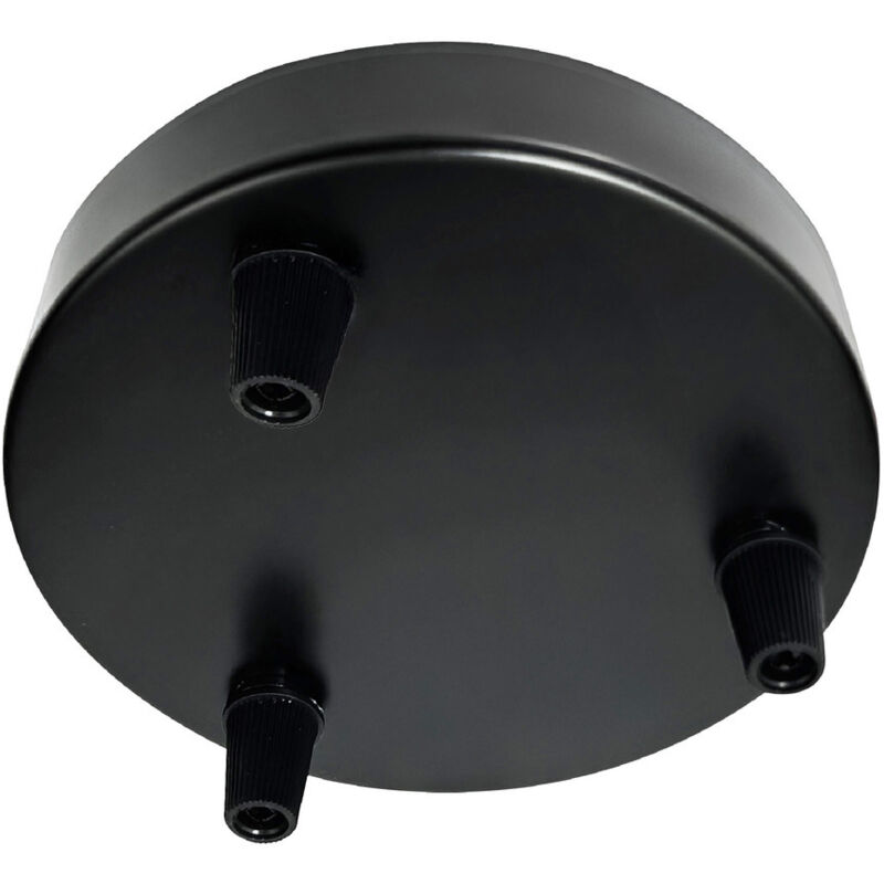 Plafonnier métal rond noir 3 câbles D.120MM Tibelec Plafonnier métal rond noir 3 câbles D.120MM Tibelec