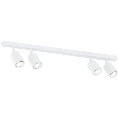 Plafonnier minimaliste 4 spots blanc 70cm Flash GU10