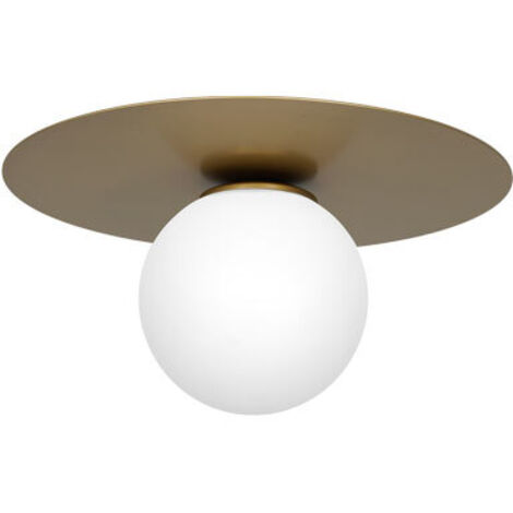 Plafonnier minimaliste doré Ø35 globe Flat 1xE14 15W Luminex