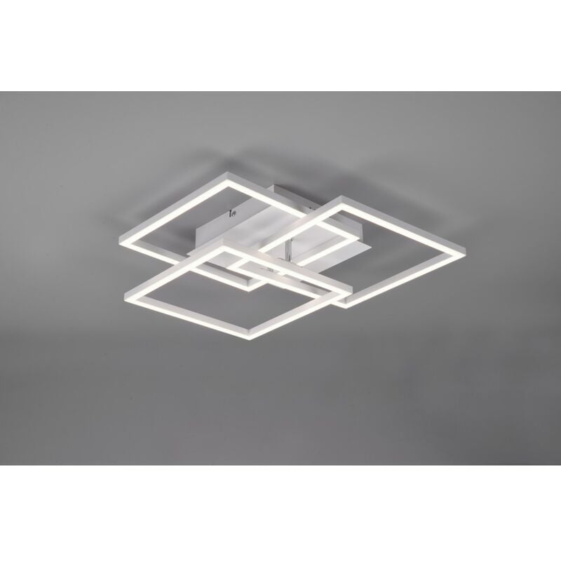 Plafonnier Blanc 3 Carrés Ajustables Led Variateur Eclairage Trio Mobile