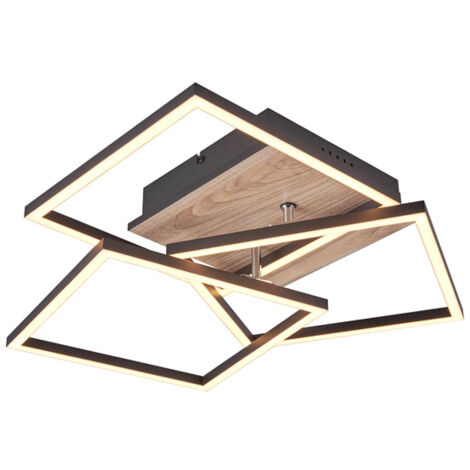 Plafonnier MOBILE bois/noir LED variable 27W 39cm RL