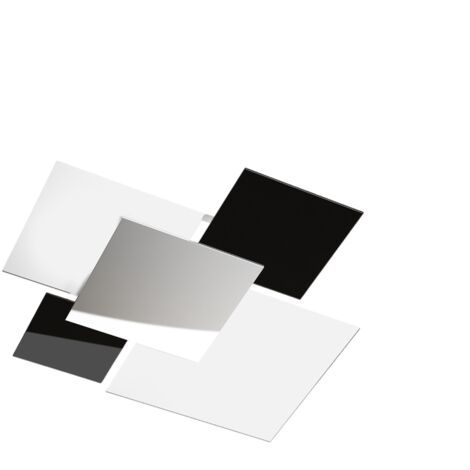 Plafonnier moderne 1088/70-NE Verre Blanc et Noir 4xE27