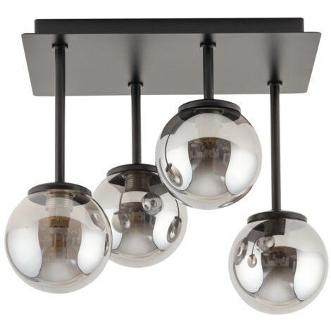 Plafonnier moderne 4 globes gris Tulia G9 Sigma noir