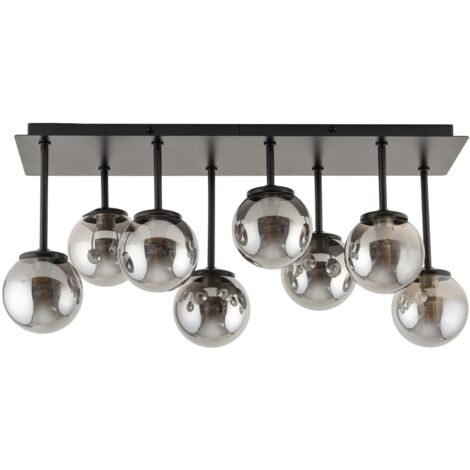 Plafonnier moderne 8 globes gris noir G9 Tulia Sigma