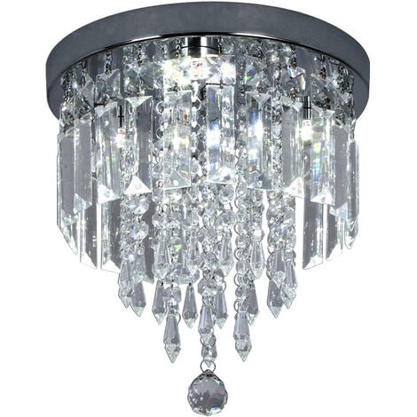 Plafonnier moderne à LED en cristal, montage affleurant, lustre rond, chambre à coucher, salon, lampe 15W, décoration intérieure