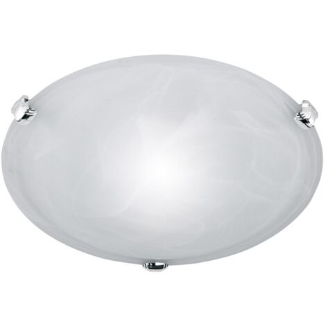 Plafonnier moderne ADRIAN verre argent 30 cm E27 Trio