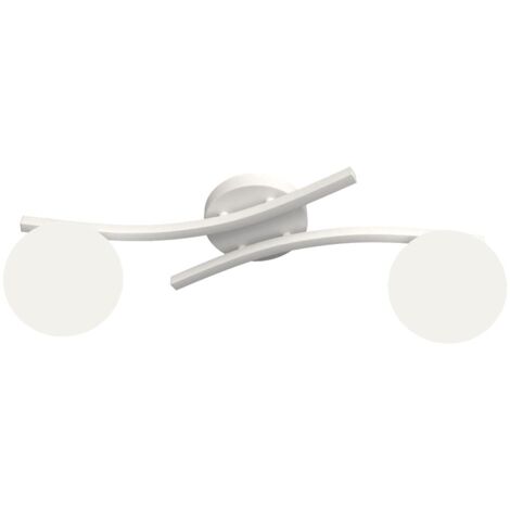 Plafonnier moderne blanc 2 globes 2xE14 10W Opus Emibig