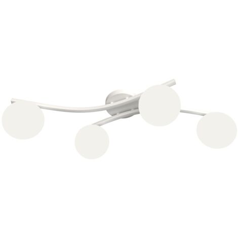 Plafonnier moderne blanc 4 globes E14 10W Emibig Opus