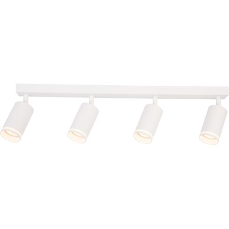 Plafonnier moderne blanc 4 spots GU10 Pipe Milagro