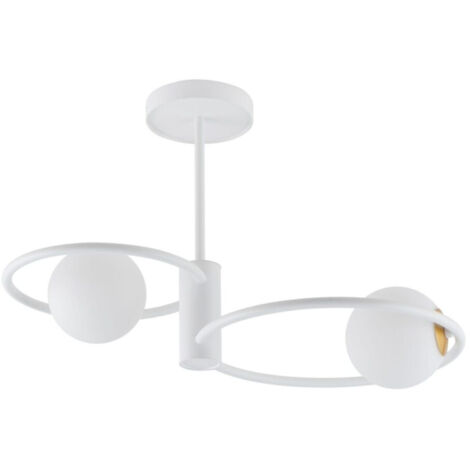 Plafonnier moderne blanc Aqua 2 boules verre G9 Sigma