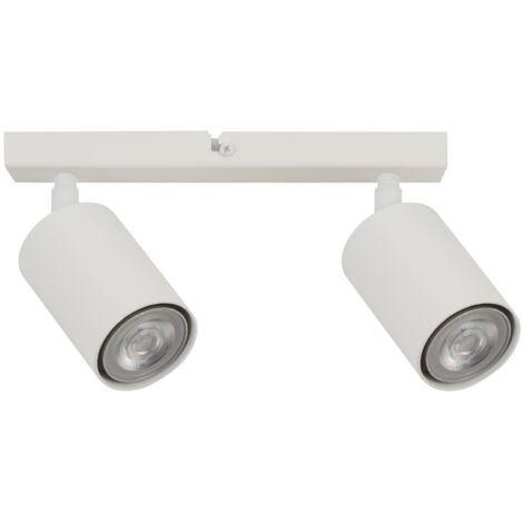 Plafonnier moderne blanc barre 2 spots GU10 Sigma
