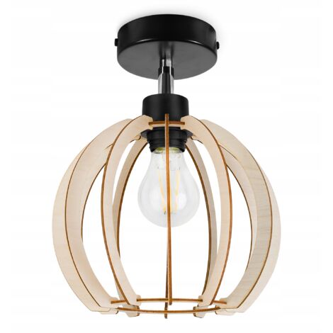 PLAFONNIER MODERNE BOULE EN BOIS LED
