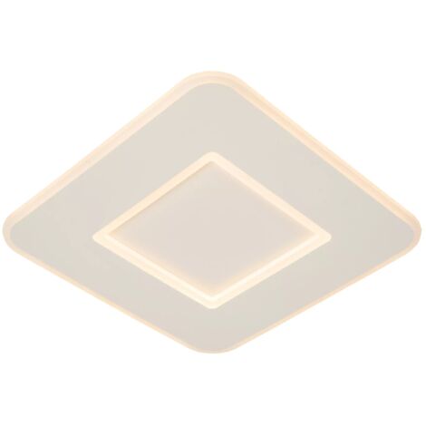 Plafonnier moderne carré 39,4 cm LED 24W blanc Lucide