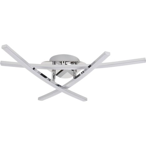 Plafonnier moderne chrome Oren LED 18W 3 barres Reality