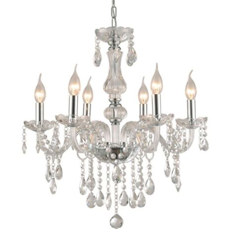 Plafonnier moderne en cristal à 6 bras, luminaire décoratif d'intérieur, luminaire décoratif de plafond, idéal pour un salon