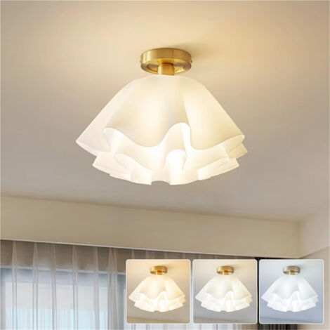 Plafonnier moderne en forme de fleur, lustre semi-encastré avec ampoule, petite suspension LED, 30 x 20 cm, 3 températures de couleur (3000K-6000K)