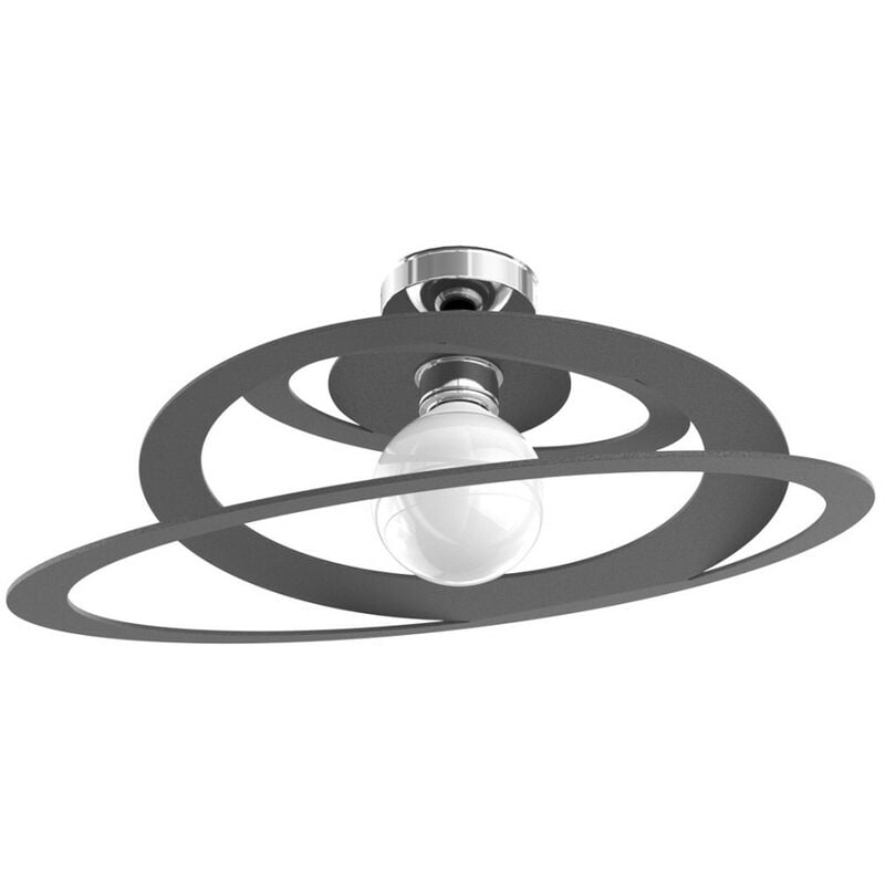 Plafonnier moderne en métal top light bungee 1197 pl50 e27 plafonnier led, finition métal gris-anthracite